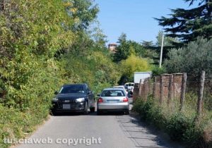 Viterbo - Strada Capretta - Erba alta potata dagli automobilisti con le auto