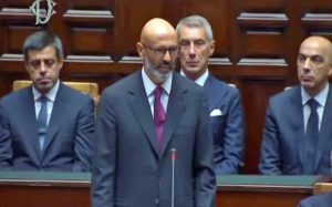 Giulio Napolitano alle esequie del presidente emerito Giorgio Napolitano