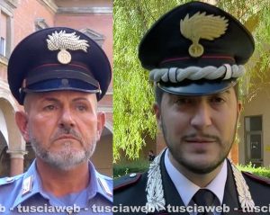 Carabinieri eroi a Bologna - A destra il maggiore Alessio Perlorca di Viterbo, a sinistra l'appuntato scelto Francesco Cruciani di Orte