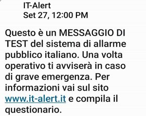 Messaggio It alert arrivato sui cellulari