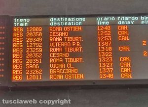 Viterbo - Treni della tratta Viterbo-Roma cancellati