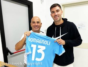Vetralla - Il giocatore della Ss Lazio Alessio Romagnoli al centro cura Giulia di Leonardo Giuliani