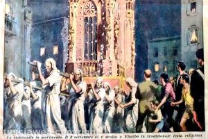 La macchina di Santa Rosa sulla Domenica del Corriere del 1946