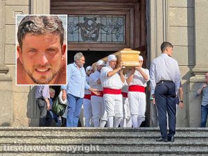 Viterbo - I funerali di Marco Salvatori - Nel riquadro: Marco Salvatori