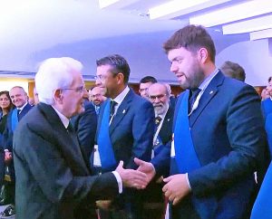 Romoli e il presidente Mattarella all'assemblea nazionale Upi
