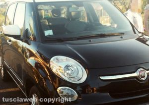 La Fiat 500L rubata a San Martino al Cimino