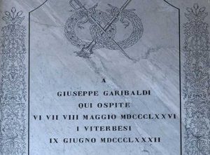 Viterbo - Lapide a Giuseppe Garibaldi