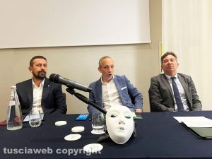Viterbo - Presentazione Cyber Act Forum 2023 - Da sinistra Dimitru Florin Claudiu, Gianluca Boccacci e Luigi Todaro