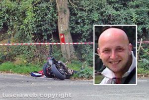 Canepina - Auto contro moto sulla Canepinese, muore centauro - Nel riquadro Arnaldo Brunetti