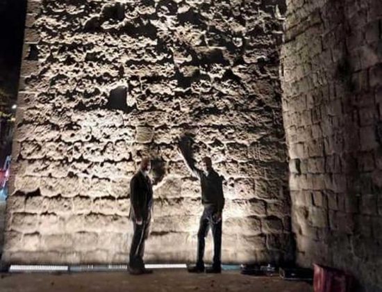 Viterbo - Prove tecniche illuminazione mura