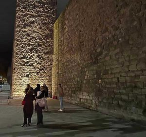Viterbo - Prove tecniche illuminazione mura