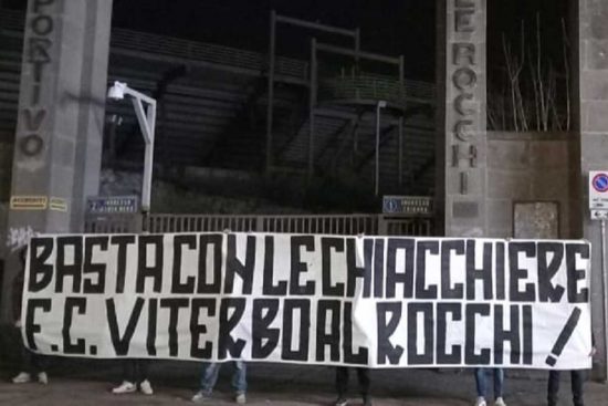 Viterbo - Lo striscione del gruppo&nbsp;Vetus Urbs 1908