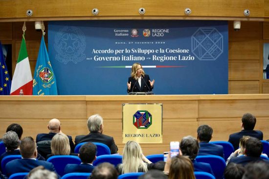 Accordo di coesione fra regione e governo - Giorgia Meloni
