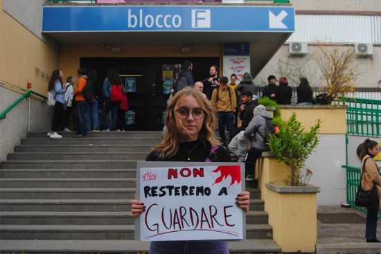 Una manifestazione del sindacato studentesco universitario PerCorso