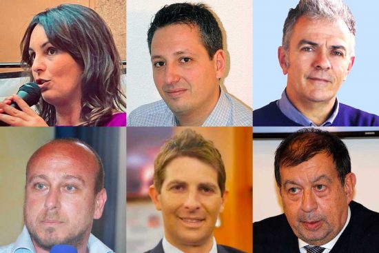 Tarquinia - Nei riquadri: Tosoni, Serafini, Bacciardi, Benedetti, Catini e Giulivi
