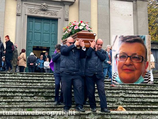 Viterbo - I funerali di Daniela Chiodo - Nel riquadro: Daniela Chiodo