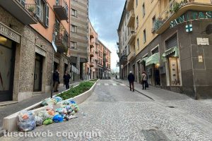 Viterbo - Via Matteotti - Alberi e monnezza al posto dei parcheggi