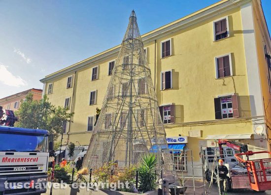 Civitavecchia - Luminarie in fase di istallazione