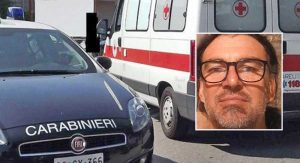 Carabinieri e ambulanza - Nel riquadro Domenico Gregori