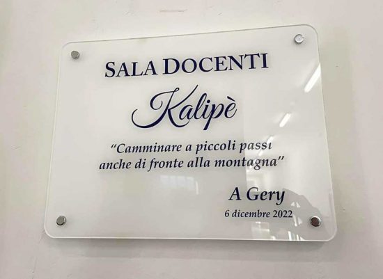 Bassano Romano - La targa in commemorazione della professoressa Gery