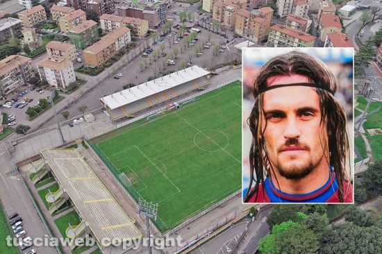 Sport - Calcio - Lo stadio Rocchi - Nel riquadro: Alessandro Ambrosi