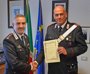 Rieti - L'appuntato Giuseppe Settimi si congeda