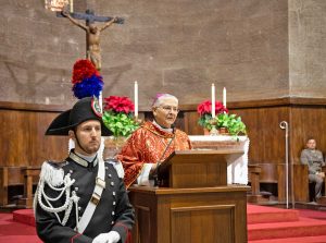 Viterbo - Il precetto di Natale interforze - Il vescovo Piazza
