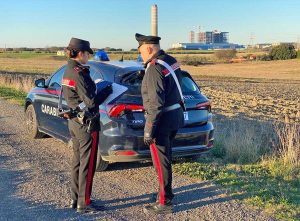 La pattuglia dei carabinieri a Montalto di Castro