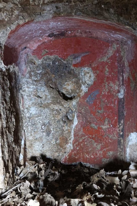 Civita Castellana - L'affresco con il volto del dio Hermes