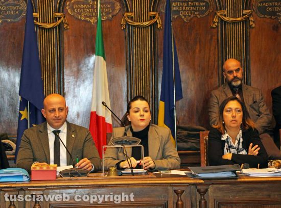 Viterbo - Consiglio comunale - Marco Ciorba, Chiara Frontini ed Elena Angiani