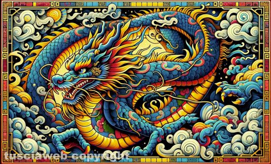 Zodiaco cinese - 2024 anno del drago - Disegno di Nefertiti
