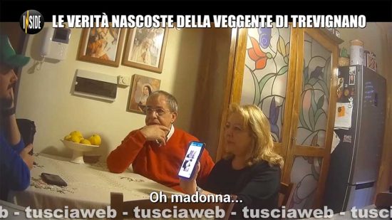 Madonna di Trevignano - Gisella e il marito mostrano le foto della "veggente" piena di lividi fatti a suo dire dal diavolo, che l'avrebbe colpita anche con gli zoccoli