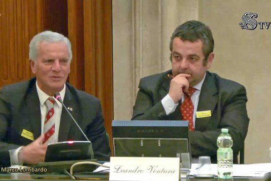 Senato - 10 anni riconoscimento Unesco Grandi macchine a spalla - A sinistra Massimo Mecarini