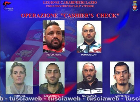 Operazione Cashier’s check – I sei arrestati