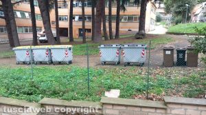 Viterbo - I cassonetti della scuola 