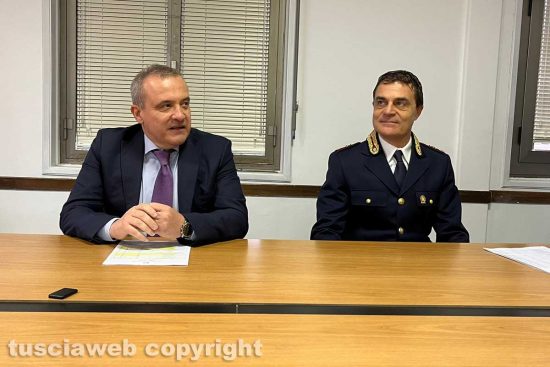 Viterbo - Conferenza di fine anno - Questore Fausto Vinci e Roberto d’amico, responsabile ufficio gabinetto