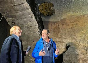 Il giornalista Osvaldo Bevilacqua in tour alla Viterbo sotterranea