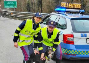 Busalla - Cagnolino scappa di casa e finisca in autostrada, salvato dalla polstradale