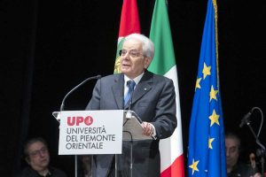 Vercelli - Il presidente Mattarella all'inaugurazione dell'anno accademico dell'università del Piemonte Orientale