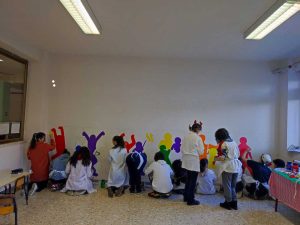 Civita Castellana . La realizzazione dei murales in aula