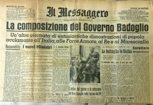 La prima pagina del Messaggero