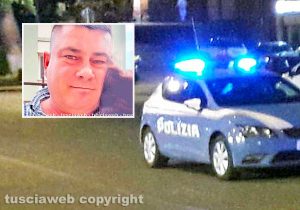 Viterbo - La polizia - Nel riquadro Ruslan Donca