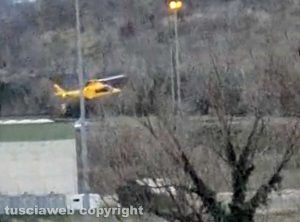 Orte - L'eliambulanza che ha soccorso la donna dopo il parto