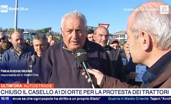 Orte - La protesta degli agricoltori - Felice Antonio Monfeli, coordinatore del presidio di Orte