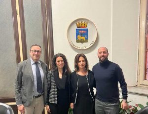 Viterbo - Il gruppo consiliare di FdI: Pietro Amodio, Antonella Sberna, Laura Allegrini, Matteo Achilli