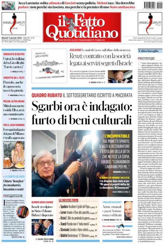Il Fatto oggi in edicola