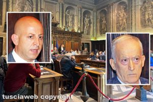 Viterbo - Il consiglio comunale - Nei riquadri Marco Ciorba e Marco Bruzziches