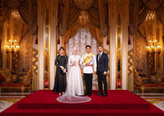 Alessio Evangelistella e la compagna Roberta Andreuccioli con il principe Abdul e la principessa Anisha