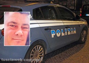 Viterbo - La polizia - Nel riquadro Ruslan Donca