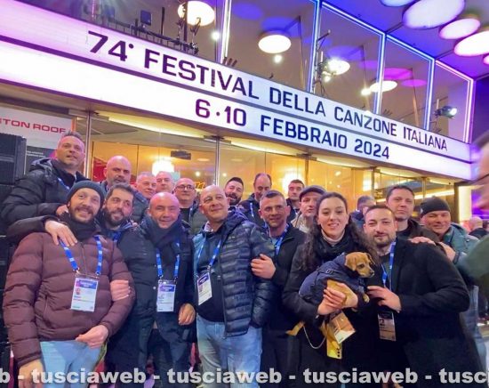 Sanremo - La Fanfara del quarto reggimento dei carabinieri - Tra loro il bassanese Luigi Quaglia e il direttore della banda di Vejano Antonio Moretti